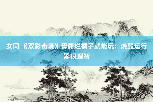 女同 《双影奇境》毋庸烂橘子就能玩：烧毁运行器很理智