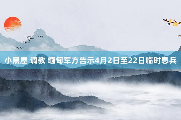 小黑屋 调教 缅甸军方告示4月2日至22日临时息兵