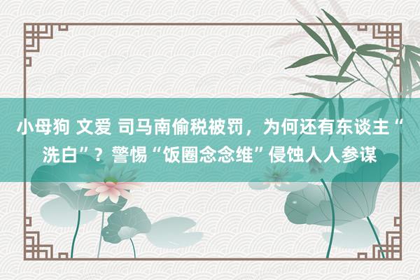 小母狗 文爱 司马南偷税被罚，为何还有东谈主“洗白”？警惕“饭圈念念维”侵蚀人人参谋