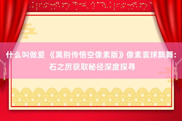 什么叫做爱 《黑别传悟空像素版》像素寰球飘舞: 石之厉获取秘径深度探寻