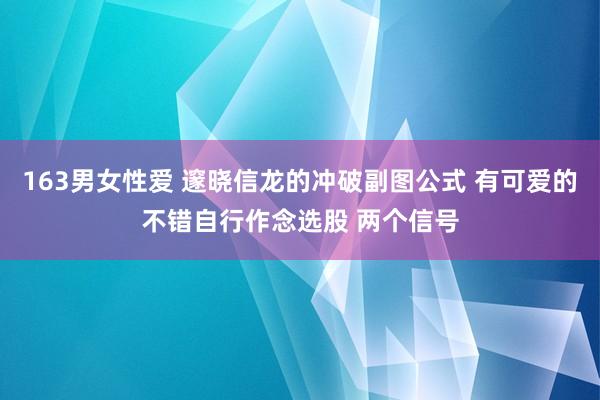 163男女性爱 邃晓信龙的冲破副图公式 有可爱的不错自行作念选股 两个信号